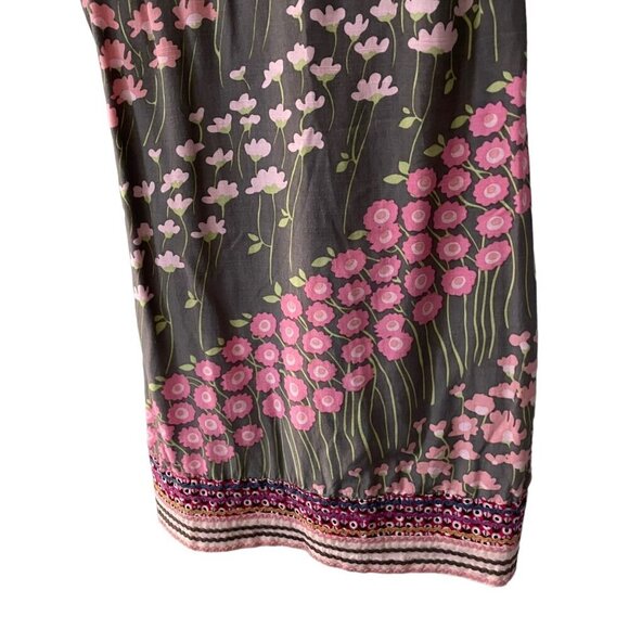 Free People Sleeveless Floral Boho Split V-Neck Shift Dress Womens 2 Fairycore - Picture 3 of 10